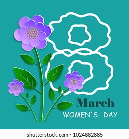 Women's Day, March 8. Vector illustration, poster, postcard