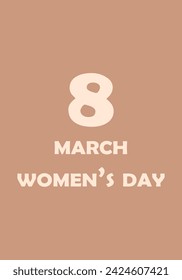 Women's Day, March 8. Vector illustration in honor of Women's Day. Multicolored backgrounds. Silhouettes of women. Silhouettes of butterflies and flowers. Color harmony. Text on March 8