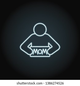 Women's day, nameplate, mom, man neon icon. Simple thin line, outline vector of 8 march icons for UI and UX, website or mobile application