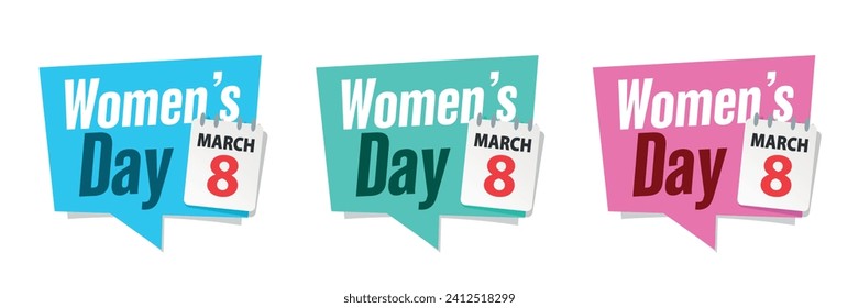 Women's day on speech bubble