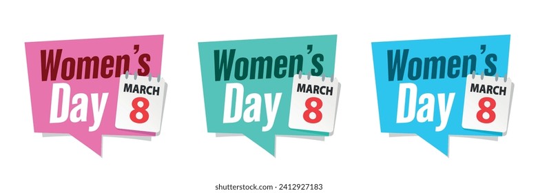 Women's day on speech bubble