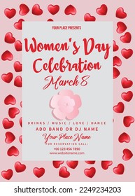 Women's day party celebration poster flyer social media post design