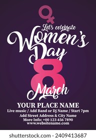 Women's day party poster flyer or social  media post design