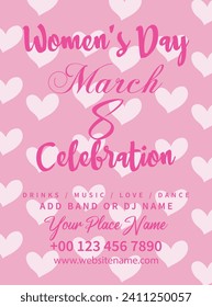 Women's day party poster flyer social media post design