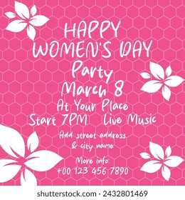 Women's day  party  poster flyer or social media post design