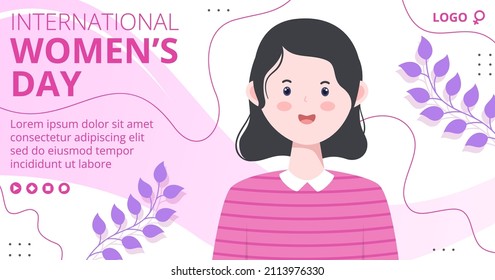 Women's Day Post Template Flat Illustration Editable of Square Background Suitable for Social media, Greeting Card or Web Internet Ads