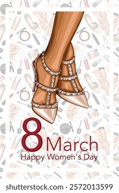 Womens Day Poster. Set of Trendy Posters for 8 March. Fashion graphics. Lady Boss Womens Day Greeting Cards. Women Day background Templates with Fashion Art. 
