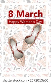 Womens Day Poster. Set of Trendy Posters for 8 March. Fashion graphics. Lady Boss Womens Day Greeting Cards. Women Day background Templates with Fashion Art. 
