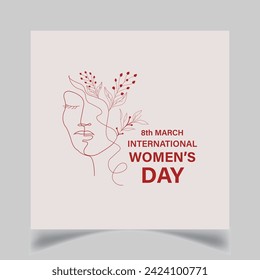 Women's Day professional social media post design template free  