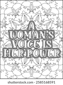 Women's Day Quote Coloring Page for Women. Women's Day Coloring Page for Adults.