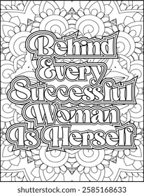 Women's Day Quote Coloring Page for Women. Women's Day Coloring Page for Adults.
