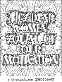 Women's Day Quote Coloring Page for Women. Women's Day Coloring Page for Adults.