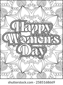 Women's Day Quote Coloring Page for Women. Women's Day Coloring Page for Adults.