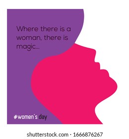 WOMEN'S DAY RELATED CREATIVES, DARK OR NEGATIVE SPACE TYPE ILLUSTRATION 