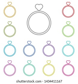 Women's day, ring multi color icon. Simple thin line, outline vector of 8 march icons for UI and UX, website or mobile application