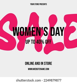 Women's day sale poster flyer or social media post template design