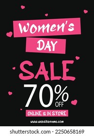 Women's day sale poster flyer social media post design