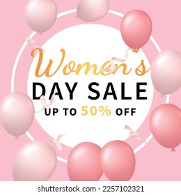 Women's day sale poster flyer social media post design