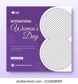 Women's day social media post design template.