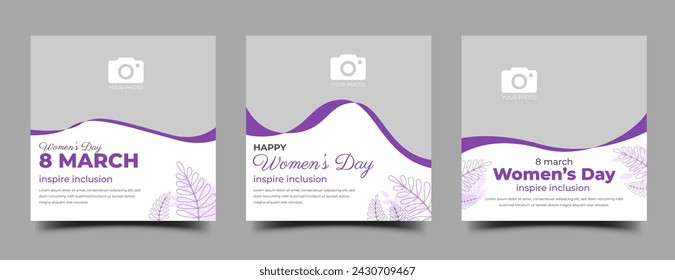 Women's day social media post template design collection