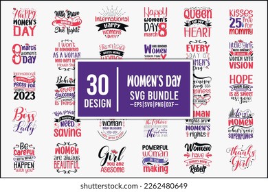 Women's day SVG Bundle. Women's day T-shirt Design Bundle for svg cut file