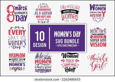 Women's day SVG Bundle. Women's day T-shirt Design Bundle for svg cut file