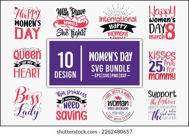 Women's day SVG Bundle. Women's day T-shirt Design Bundle for svg cut file