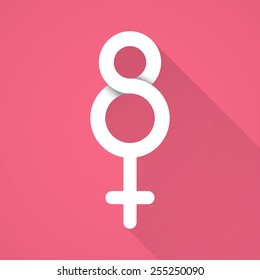 Women's day symbol. Flat design