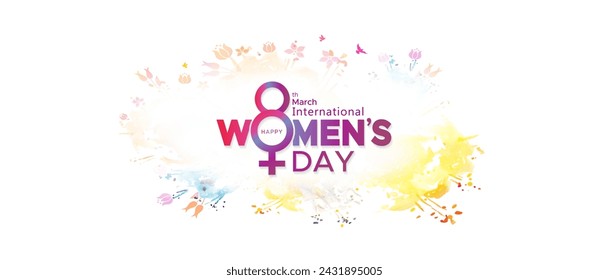 Women's day template banner background.