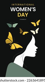 Womens day template vector art, simple minimalist design