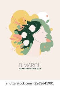 Womens day template vector art, simple minimalist design