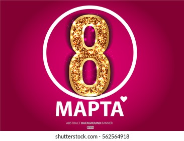 womens day text in Russian: "March 8"  Vector EPS 10
