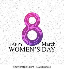 Women's day typographic card with pattern background 
