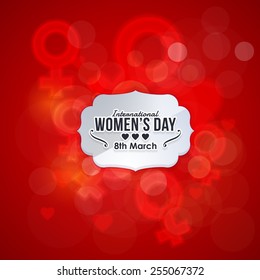 Women's Day Typographic Frame on Abstract Background