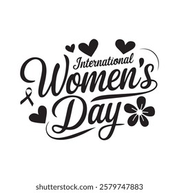 Women's day typography silhouette vector arts 