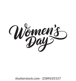 women's day typography silhouette vector illustration