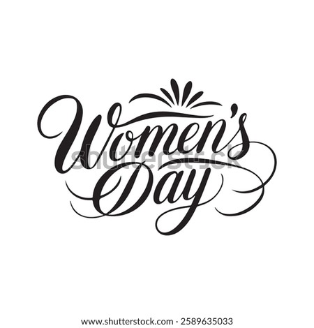 women's day typography silhouette vector illustration