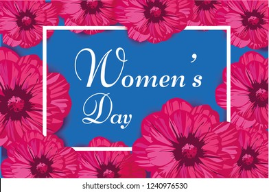 Women's Day vector card. Perfect for prints,flyers,banners, invitations, promotions and more.Vector spring illustration. 