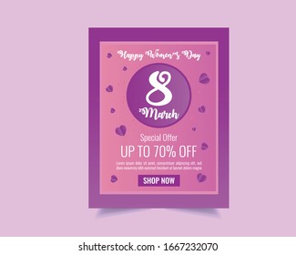 Women's Day Vector Flyer Design. International Women's Day.  Women's Day Poster Or Banner