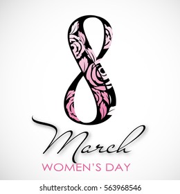 Women's Day. Vector Greeting Card. The 8th of March
