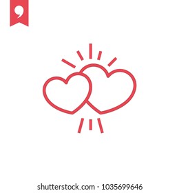 Women's day vector icon, heart symbol, love sign