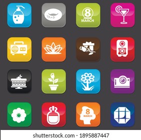 Womens Day vector icons for user interface design