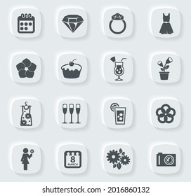 Womens Day vector icons for user interface design