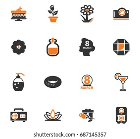 Women's Day vector icons for user interface design