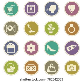 Womens Day vector icons for user interface design