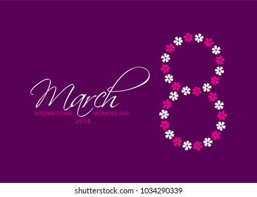 Women's day vector illustration, holiday greeting card
