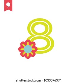 Women's day vector illustration, symbol of March 8
