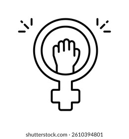 Womens day vector outline icon. EPS 10 file