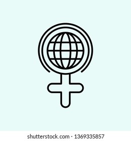 women's day, venus, signs,globe grid icon. Element of Feminism for mobile concept and web apps icon. Outline, thin line icon for website design and development, app 