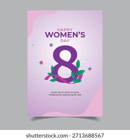 Women's day vertical poster template Vector Illustration